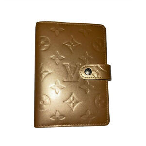 Louis Vuitton Wallet Cover Agenda Golden Brown Monogram Vernis Vintage